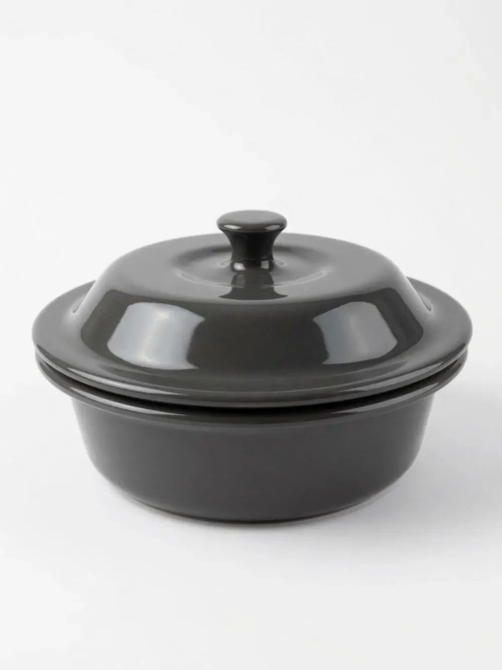 Pampered Chef Stoneware 6 Cup Covered Casserole | 1.5L Charcoal Gray